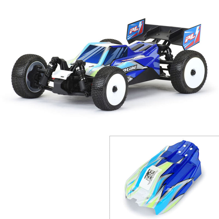 PRO367121 Pro-Line Limited Edition 1/14 Pre-Cut/Pre-Painted Axis Jagged (White/Blue) Body: Typhon GROM