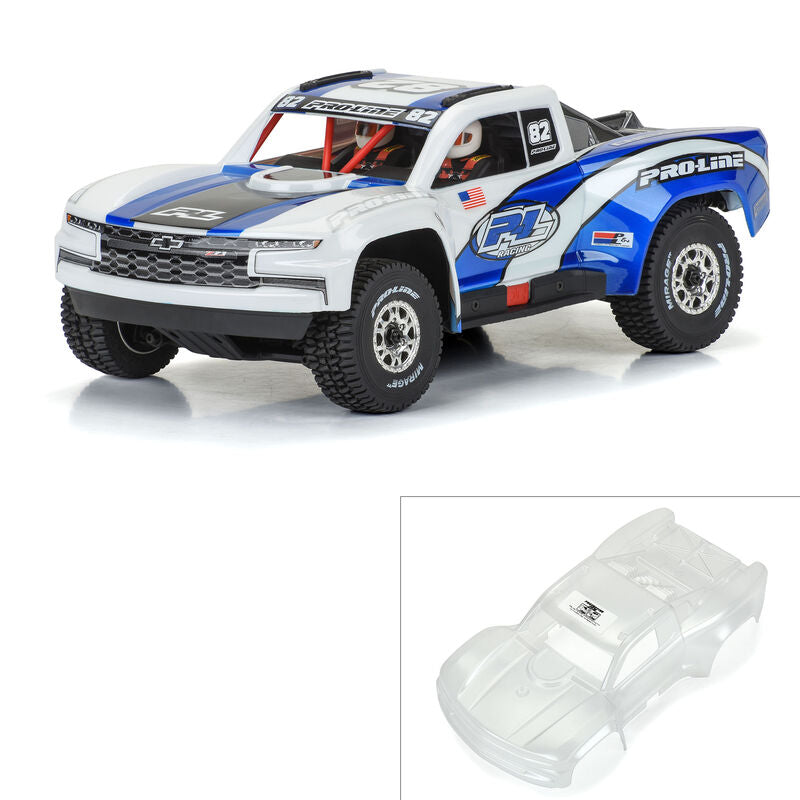 PRO367517 Pro-Line 1/16 Pre-Cut 2019 Chevy Silverado Trophy Truck Clear Body: GROM