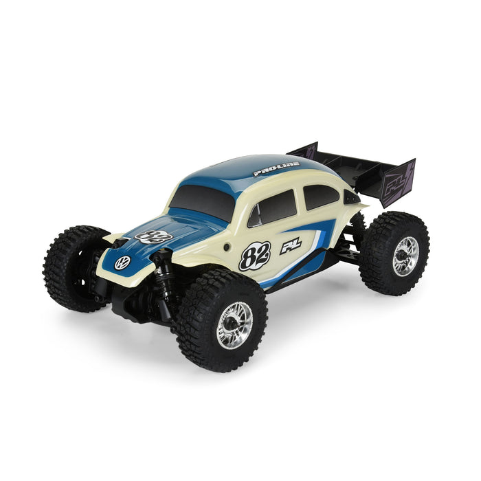 PRO368000T1 Proline Class 1 VW Bug Blue Race Body Conversion Kit and Flat Iron M/T Tires Mounted 7mm Black Diablo (4) for ARRMA TYPHON GROM