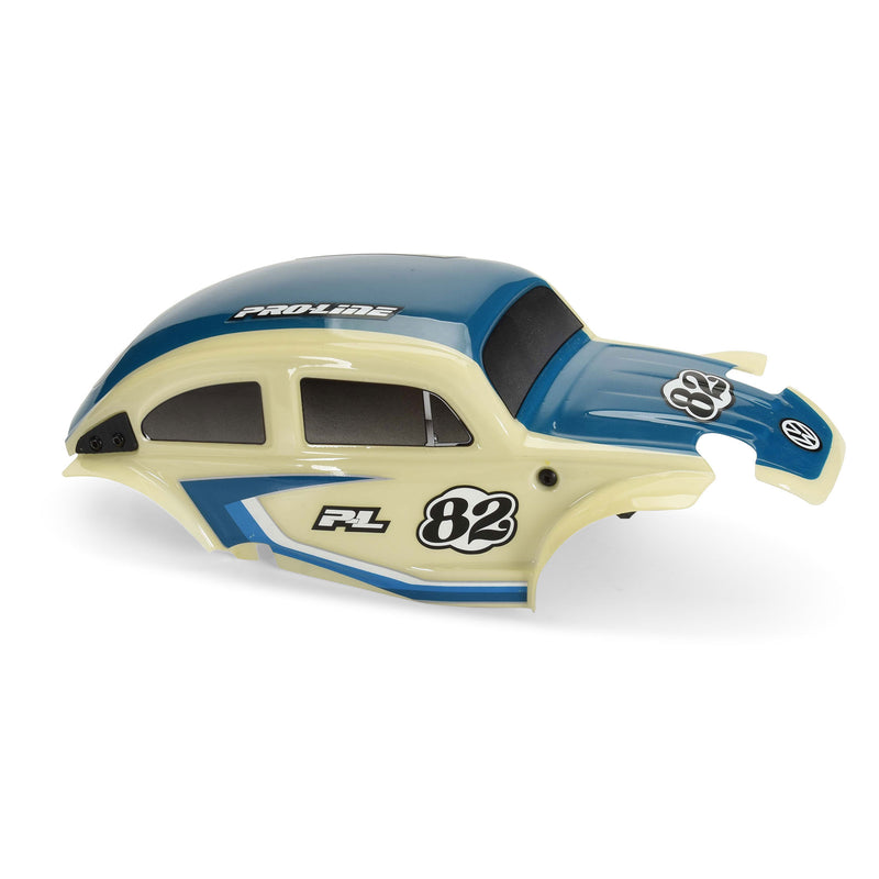 PRO368000T1 Proline Class 1 VW Bug Blue Race Body Conversion Kit and Flat Iron M/T Tires Mounted 7mm Black Diablo (4) for ARRMA TYPHON GROM
