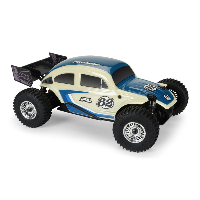 PRO368000T1 Proline Class 1 VW Bug Blue Race Body Conversion Kit and Flat Iron M/T Tires Mounted 7mm Black Diablo (4) for ARRMA TYPHON GROM