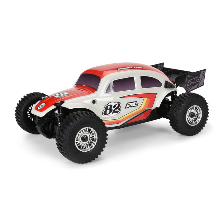 PRO368000T2 Proline Class 1 VW Bug Red Race Body Conversion Kit and Flat Iron M/T Tires Mounted 7mm Black Diablo (4) for ARRMA TYPHON GROM