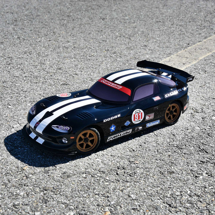 PRO368414 Pro-Line 1/12 Pre-Cut 2002 Dodge Viper GTS Black Body: Losi NASCAR