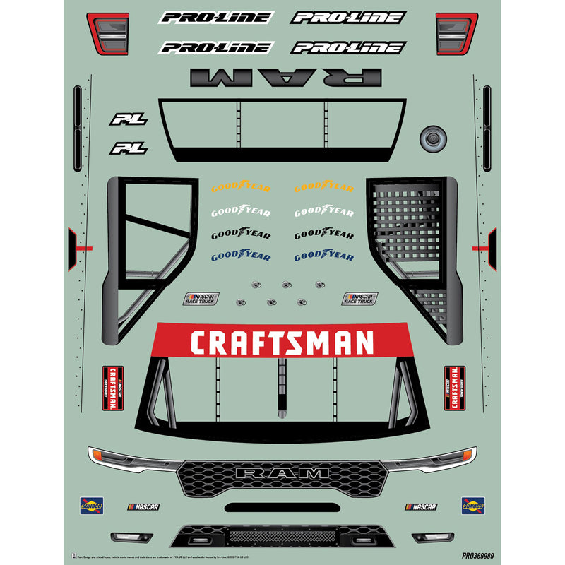 PRO369917 Pro-Line 1/12 Pre-Cut 2026 Ram 1500 Truck Clear Body: Losi NASCAR
