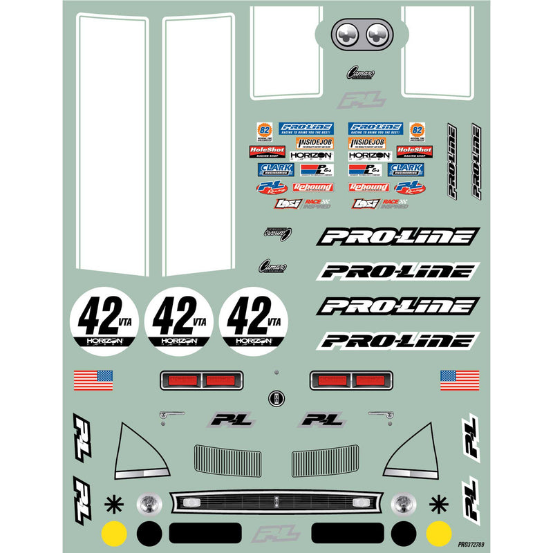 PRO372717 Pro-Line 1/12 Losi NASCAR 1968 Chevy Camaro VTA Pre-Trimmed Body (Clear)