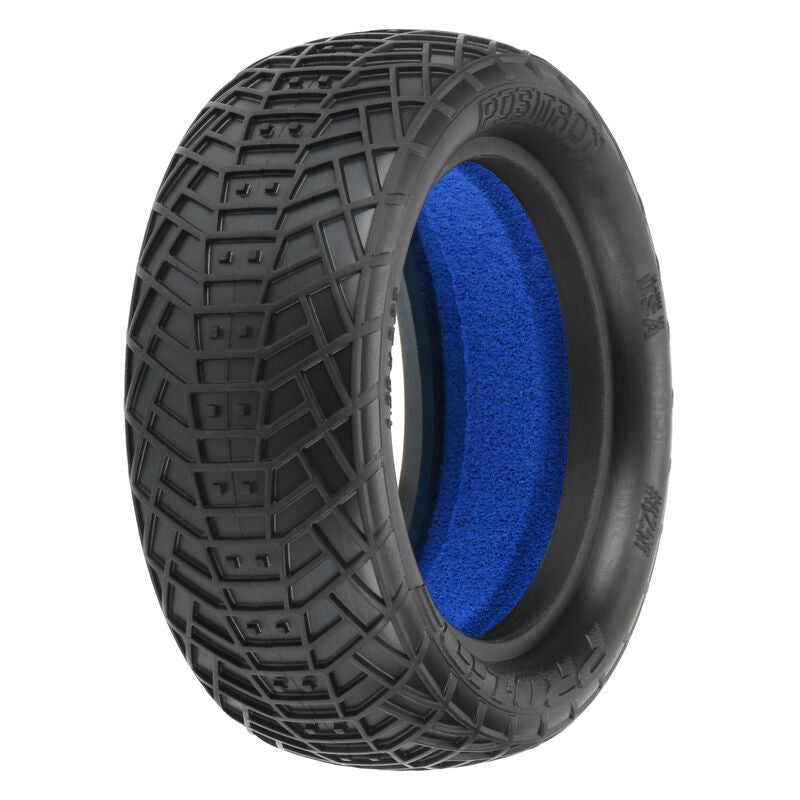 8258-03 - Pro-Line - 1/10 Front Positron 2.2 4WD M4 Tires with Closed Cell Foam inserts: Off-Road Buggy (2)
