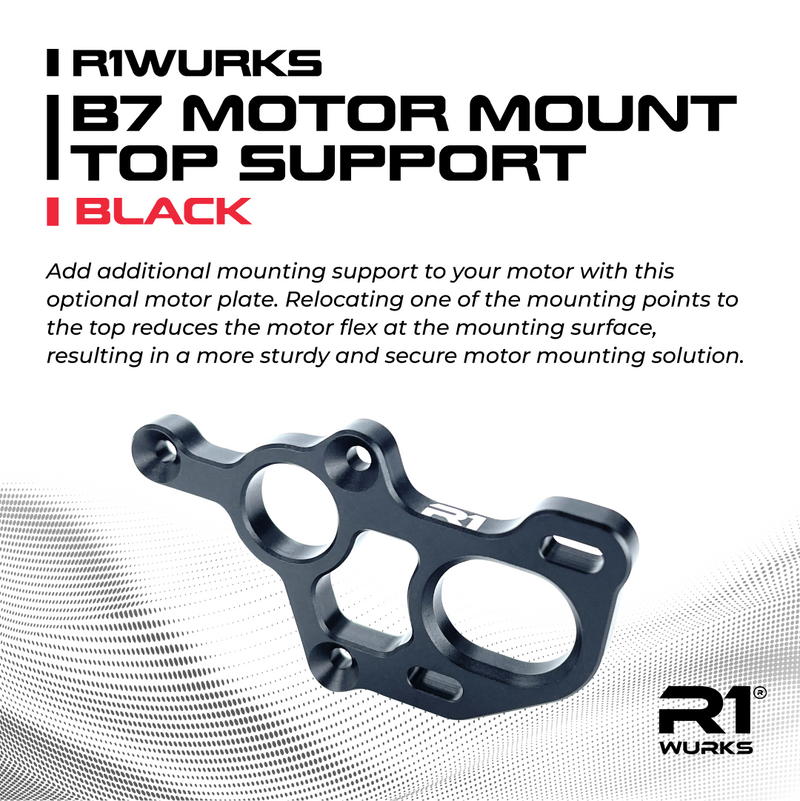 900079 R1WURKS (B7 Series) Motor Mount, Top Support, Black