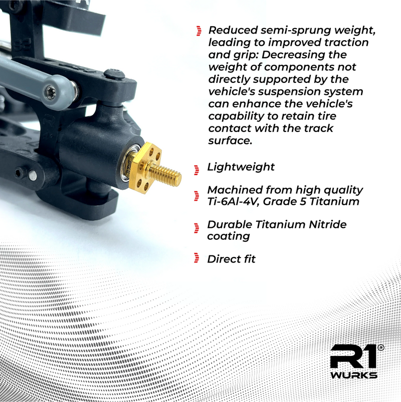 990908 R1WURKS DC1 Front Axle Set, Titanium (Titanium Nitride Coated)
