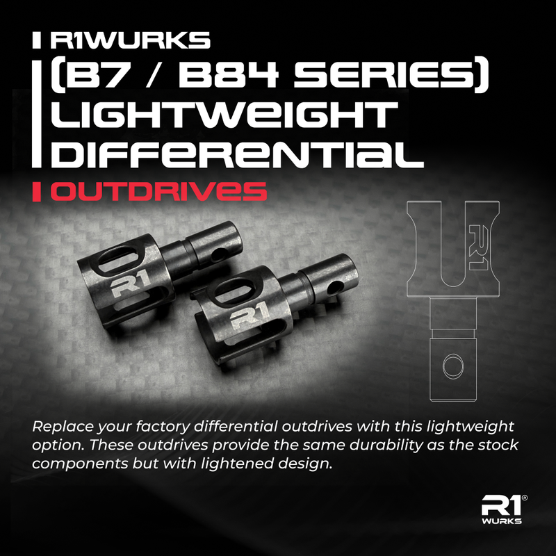 900068 R1 WURKS Team Associated B7 Series Lightweight Differential Outdrives