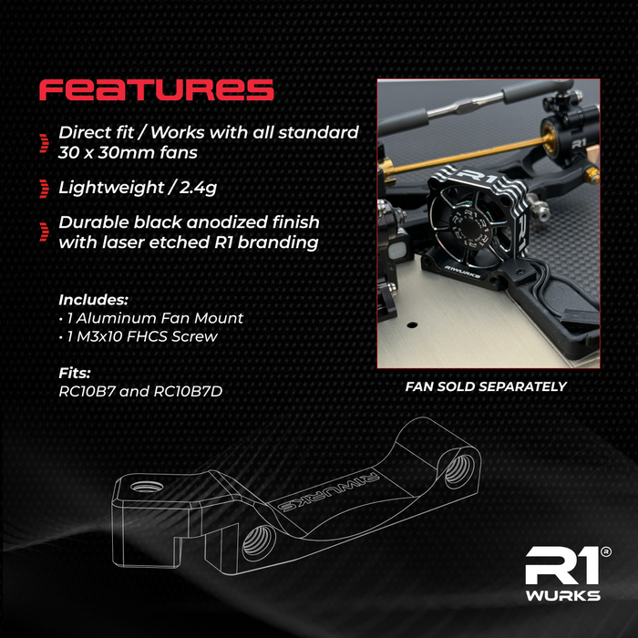 900124 R1WURKS (B7 Series) Rear Fan Mount for 3-Gear Transmission