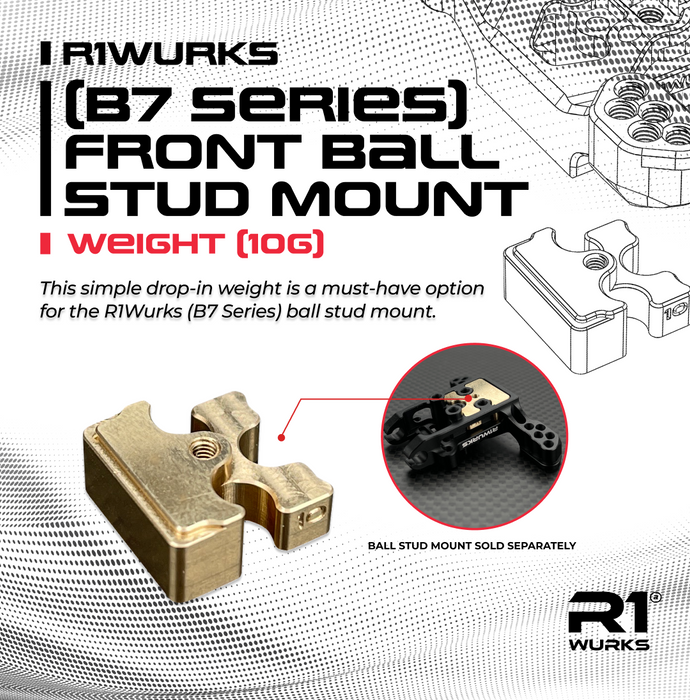 900097-2 R1WURKS (B7 Series) Front Ball Stud Mount Weight (10g)