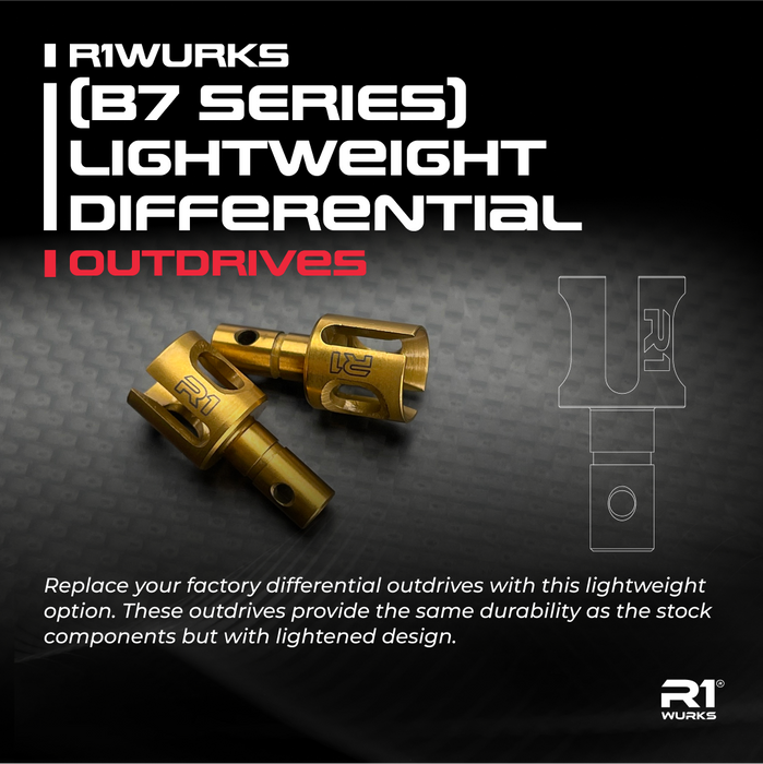 900068 R1 WURKS Team Associated B7 Series Lightweight Differential Outdrives
