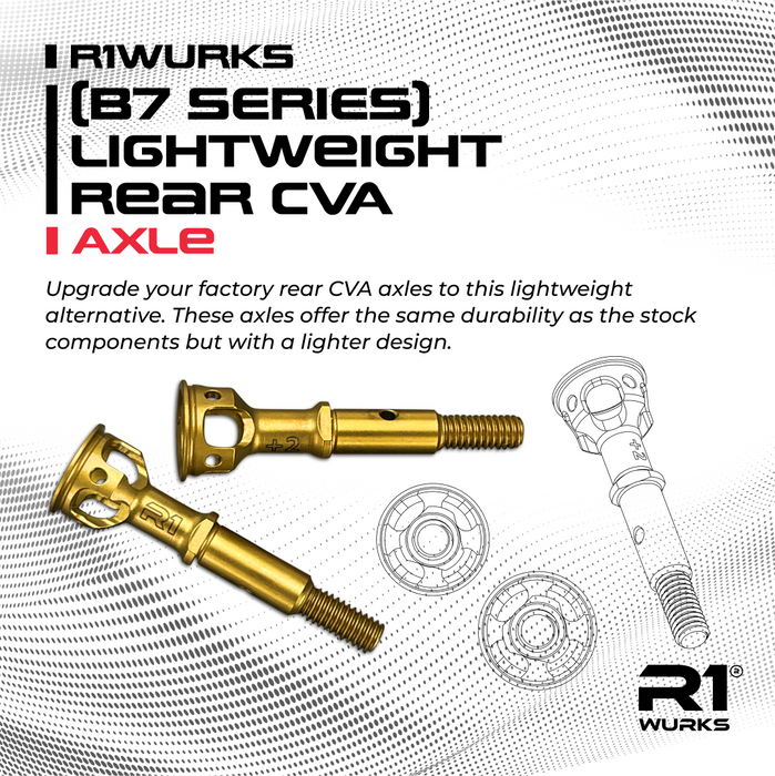 900071 R1 WURKS Team Associated B7 Series Lightweight Rear CVA Axle