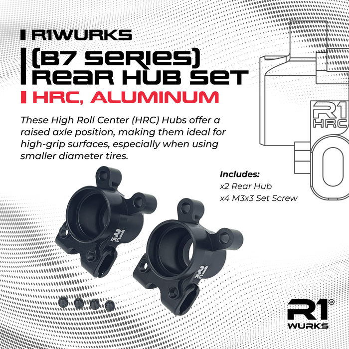 900102 R1 WURKS (B7 Series) Rear Hub Set, HRC, Aluminum