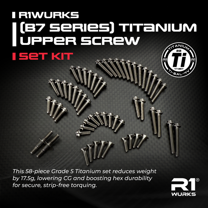900051 R1WURKS (B7 Series) Titanium Upper Screw Set