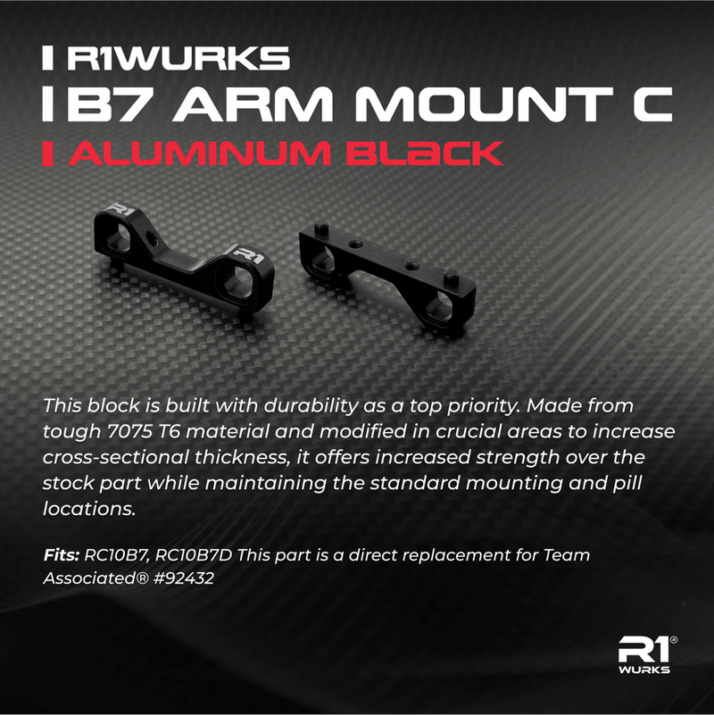 900057 R1Wurks B7 Arm Mount C, Aluminum, Black