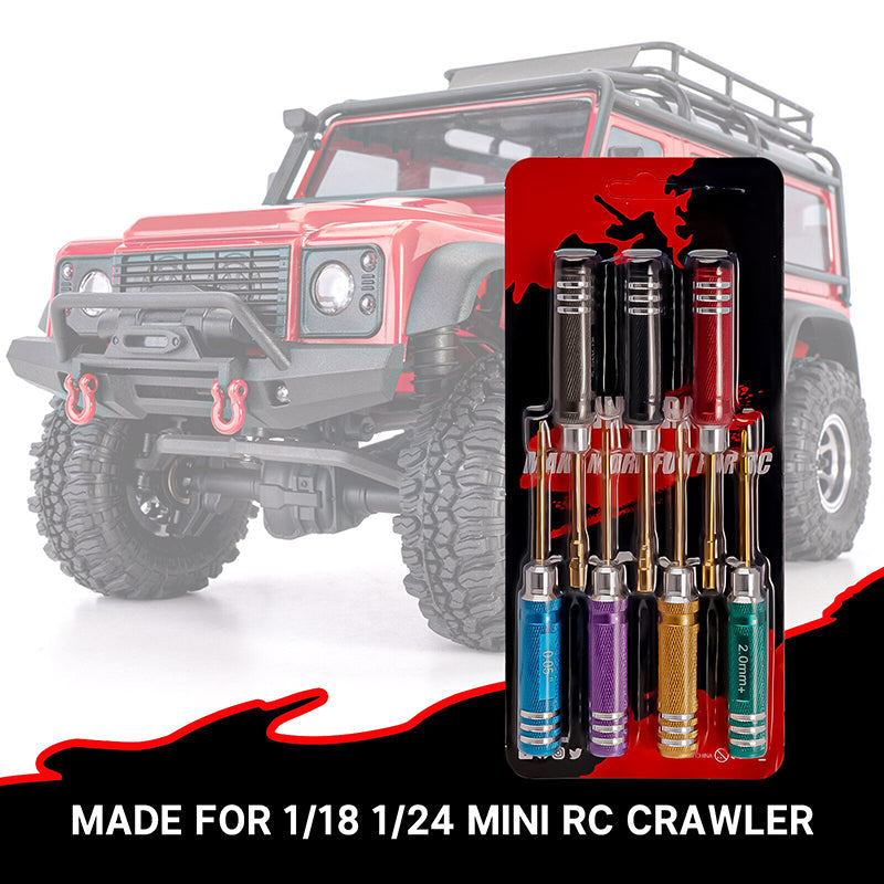 Tool-LSD46 INJORA 7 Colors Short Handle Hex Screwdriver Nut Driver Tool Kit For 1/18 1/24 RC Crawlers