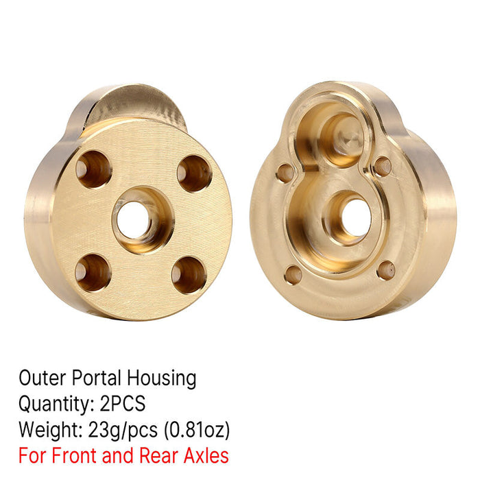 INJORA 2PCS 23g/Pcs Brass Outer Portal Housing Covers For FCX24 FCX18 Front & Rear Axles (FCX24-01)