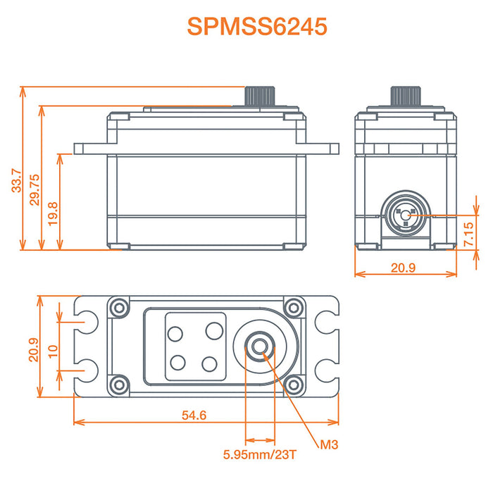 SPMSS6245 Spektrum S6245 Low Profile Digital High Speed High Torque Surface Servo