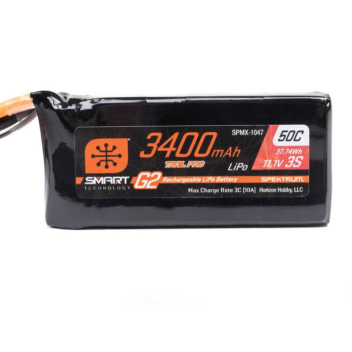 SPMX-1047 Spektrum 11.1V 3400mAh 3S 50C Smart G2 Trail Pro LiPo Battery: IC3