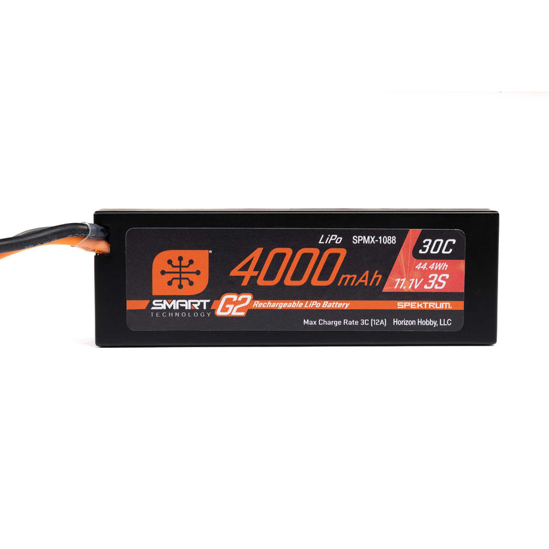 SPMX-1088 Spektrum 11.1V 4000mAh 3S 30C Smart G2 Hardcase LiPo Battery: IC5
