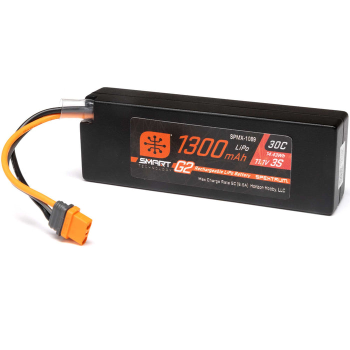 SPMX-1089 Spektrum 11.1V 1300mAh 3S 30C Smart G2 LiPo Battery: IC2