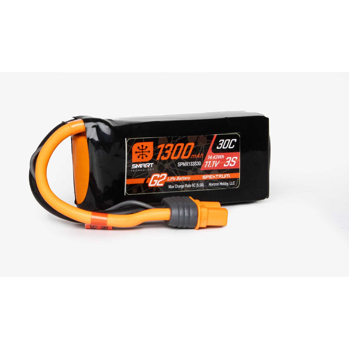 SPMX133S30 Spektrum 11.1V 1300mAh 3S 30C Smart G2 LiPo Battery: IC3