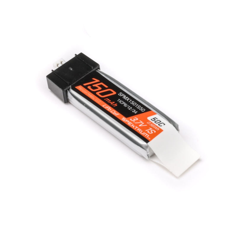 SPMX1501S50 - Spektrum 3.7V 150mAh 1S 50C LiPo Battery: JST PH1.25 Connector