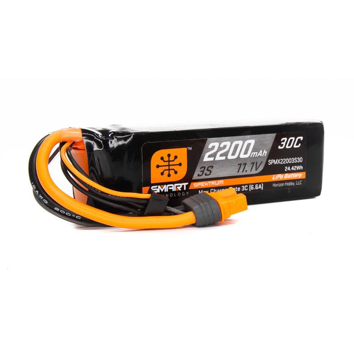 SPMX22003S30 Spektrum 11.1V 2200mAh 3S 30C Smart LiPo Battery: IC3