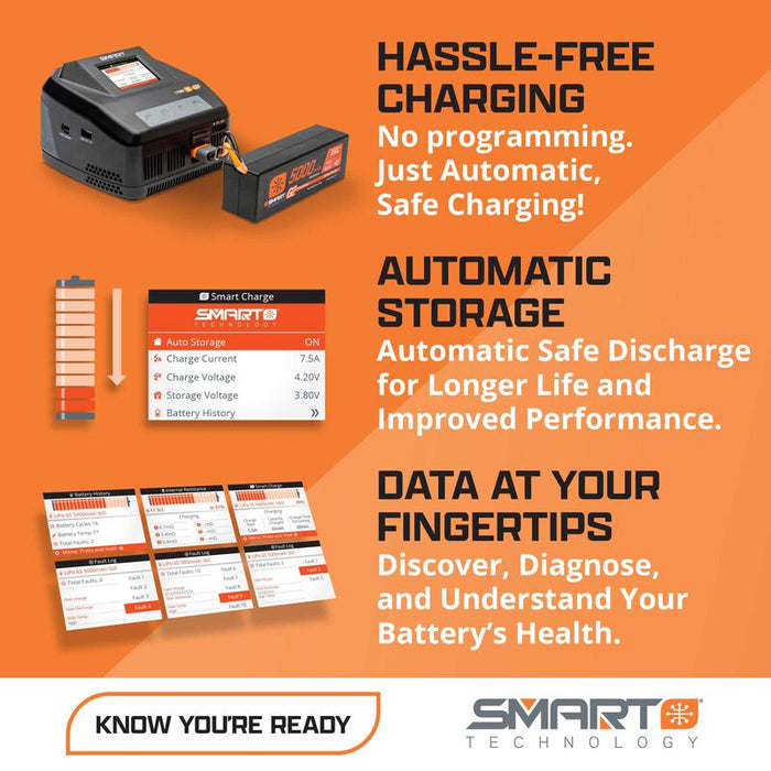 SPMX223S3 Spektrum 11.1V 2200mAh 3S 30C Smart G2 LiPo Battery: IC3