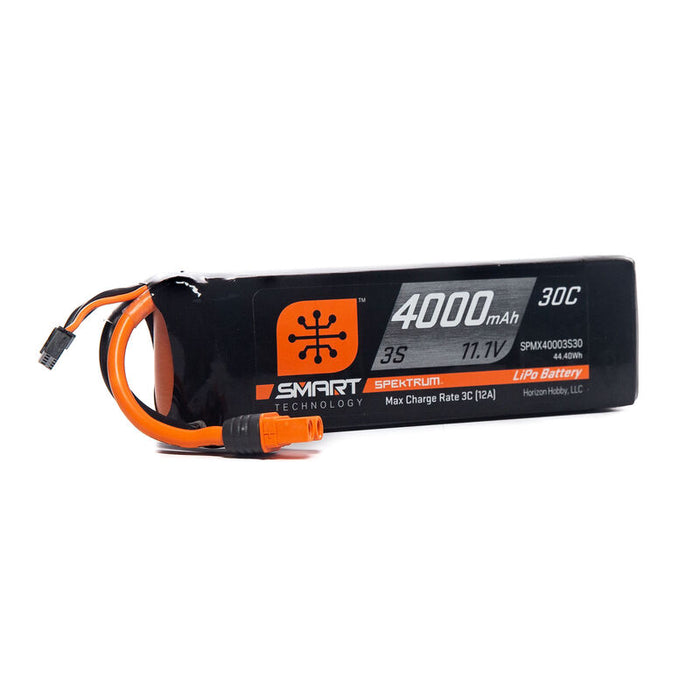 SPMX40003S30 Spektrum 11.1V 4000mAh 3S 30C Smart LiPo Battery: IC3