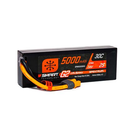 SPMX52S30H3 Spektrum 7.4V 5000mAh 2S 30C Smart LiPo G2 Hard Case: IC3