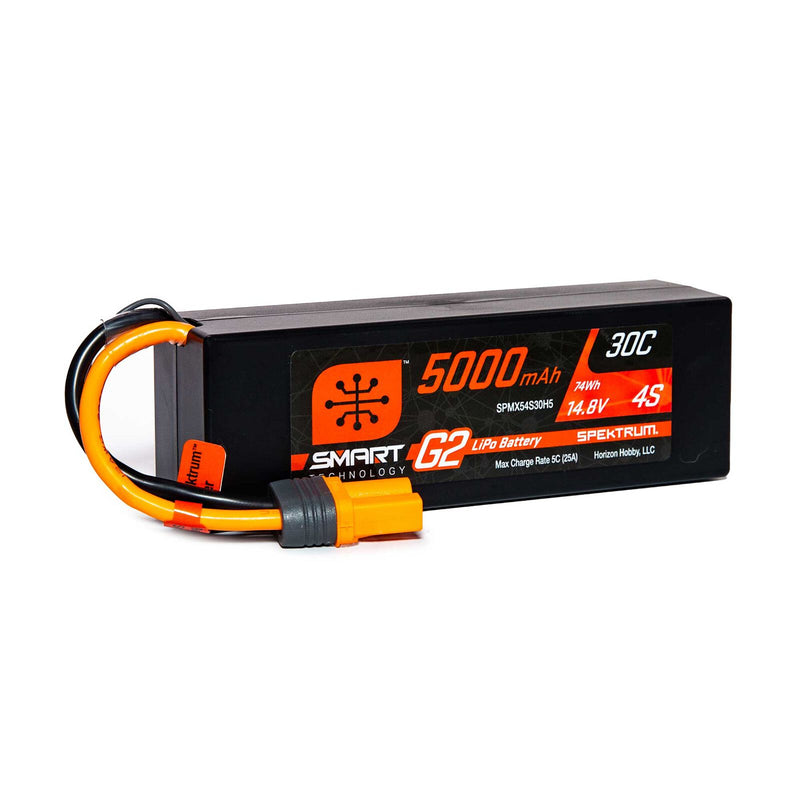 SPMX54S30H5 Spektrum 5000mAh 4S 14.8V Smart G2 LiPo 30C Hard Case; IC5