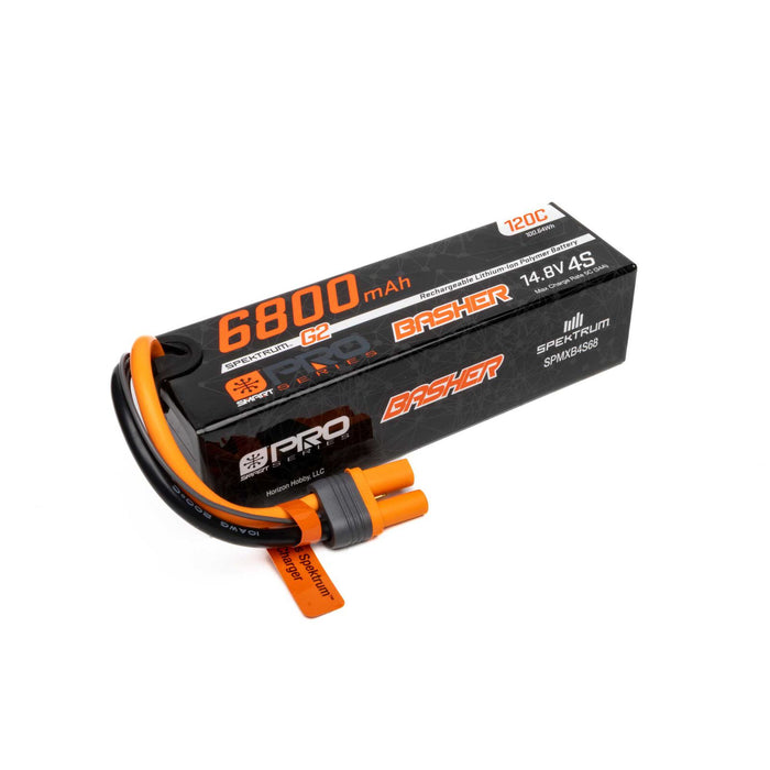 SPMXB4S68 Spektrum 14.8V 6800mAh 4S 120C Smart G2 Pro Basher LiPo Battery: IC5