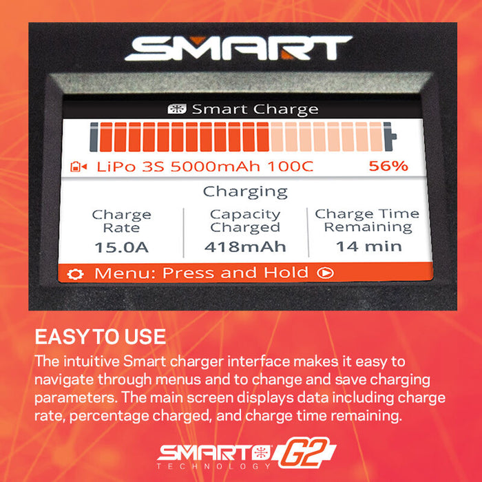 SPMXC2010 Spektrum S2200 G2 AC 2x200W Smart Battery Charger