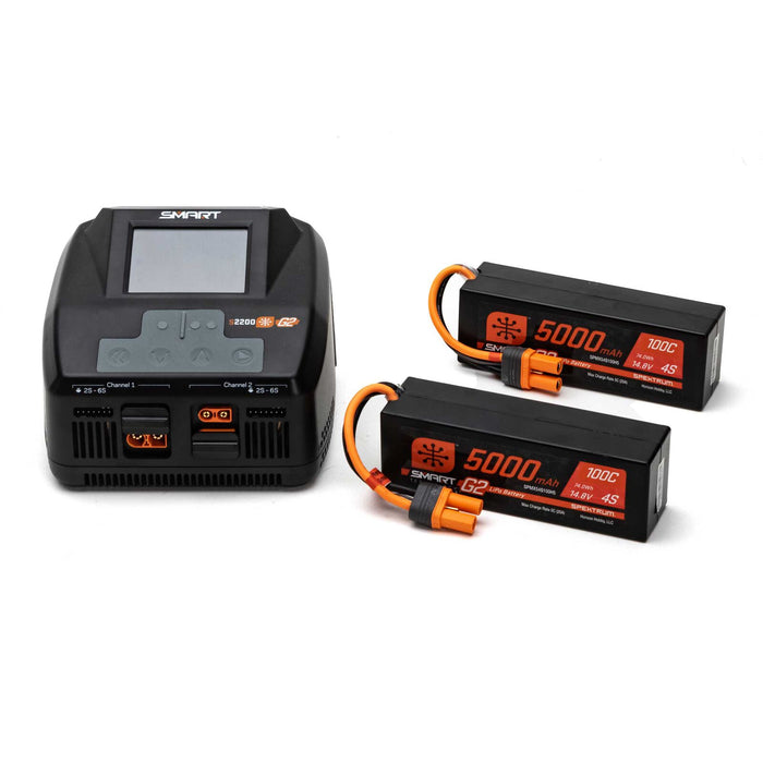 SPMXG2PS8 Smart G2 Powerstage 8S Surface Bundle: 4S 5000mAh LiPo Battery (2) / S2200 G2 Charger