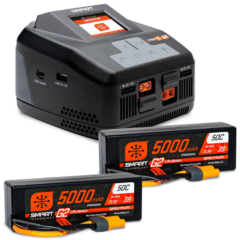 SPMXPSS650 Spektrum Smart G2 6S Bundle 2x 3S Battery & S2100 Charger