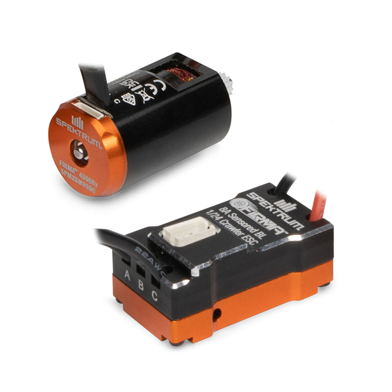 SPMXSEMC18 Spektrum Firma 8A Sensored Brushless ESC / Motor Combo: 1/24 Rock Crawlers