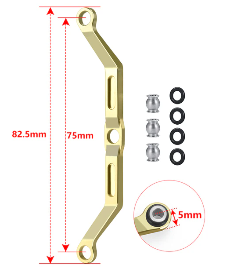 YEAHRUN Brass Steering Link, Weight for 1/18 RC Crawler Car TRX4M