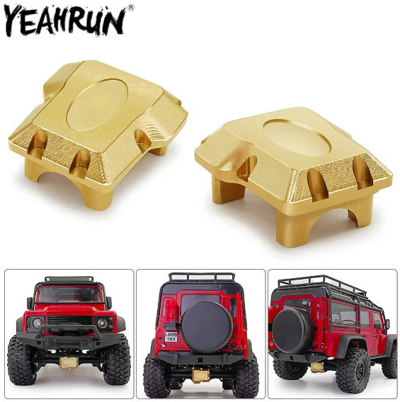 YEAHRUN 1PCS Brass Front Rear Axle Diff Cover 15g for 1/18 RC Crawler Car TRX4M TRX-4M Bronco Defender Upgrade Parts