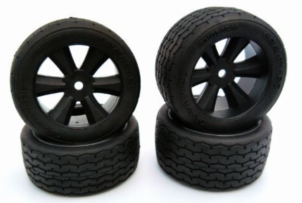 Gravity RC GRC145B G-Spec VTA Tires (Set of 4) Pre glued, VTA Edge Wheel, Black
