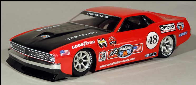 315 McAllister Racing 1970 AAR Cuda VTA Body, 1/10th 200mm