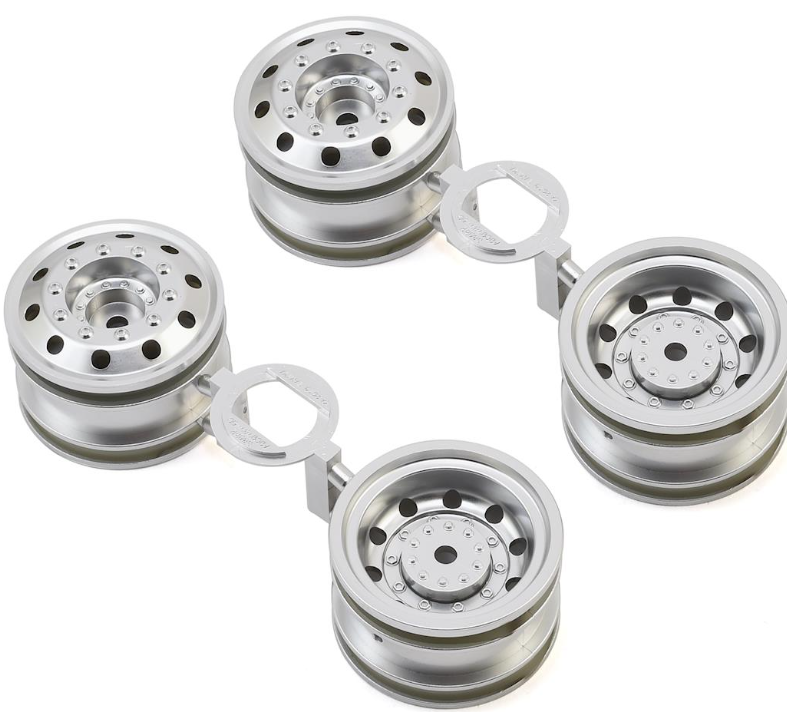 Tamiya 51588 TT-01 Type-E Racing Truck Wheels (Matte Chrome) (4) w/12mm Hex