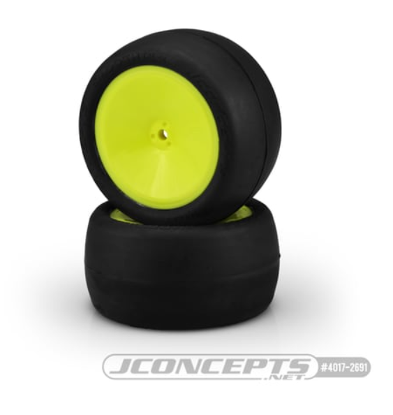 4017-2691 Jconcepts Smoothie 2 Pre-Mounted Yellow 2wd | 4wd Buggy Rear, Silver Compound