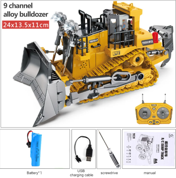 2.4G Remote Control RC Model Toy Bulldozer, Construction Vehicle