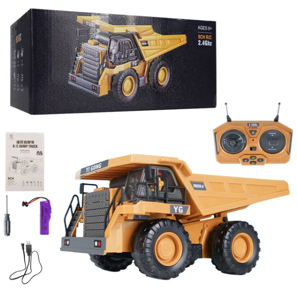 2.4G Remote Control RC Model Toy Dump Truck, Construction Vehicle