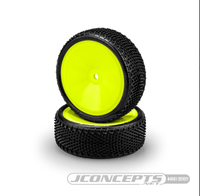 Jconcepts Fuzz Bite - Wide 2wd Front - Pre-Mounted, Yellow Wheels