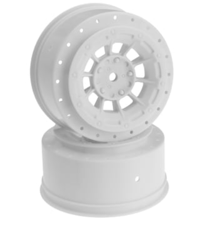 JConcepts Hazard - SC6.4 | Pro 2 SC10 | Pro4 SC10 Wheel, White (Pair of 2)