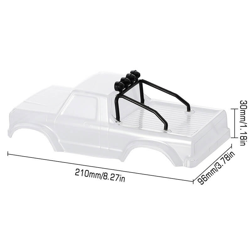 SCX24-F150 INJORA Ford F150 Clear Body Shell With Roll Cage For Axial SCX24