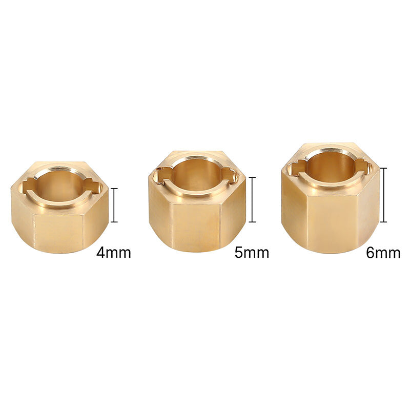 INJORA 7mm Brass Wheel Hex Hub Extenders For FMS FCX24 FCX18 (FCX24-07)
